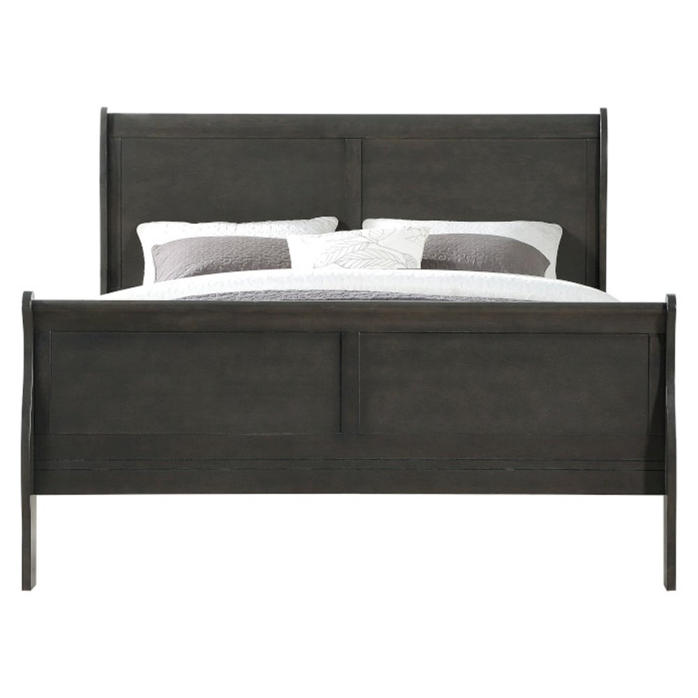 Louis Philippe Eastern King Bed Dark Gray. Picture 3