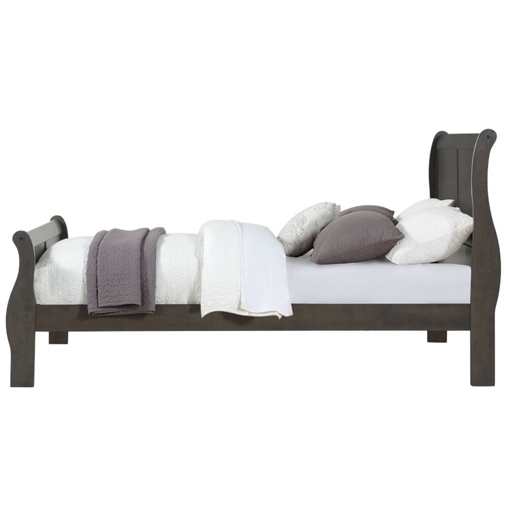 Louis Philippe Eastern King Bed Dark Gray. Picture 4