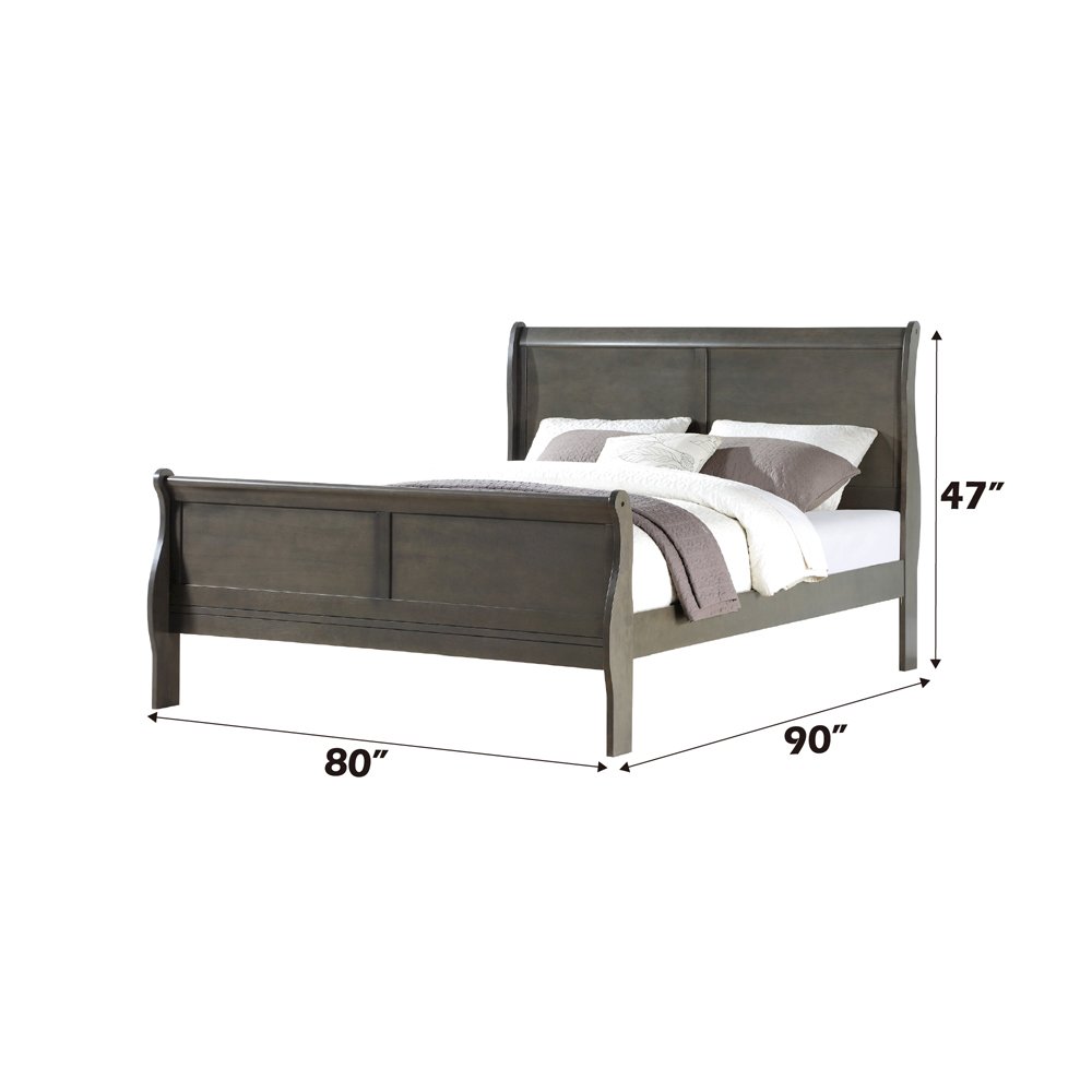 Louis Philippe Eastern King Bed Dark Gray. Picture 6