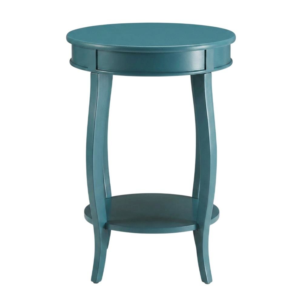Teal, Accent Side Table, Quality Build, Durable Wood Frame. Picture 4
