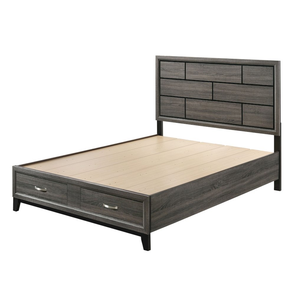 Valdemar Eastern King Bed w/Storage Weathered Gray. Picture 3