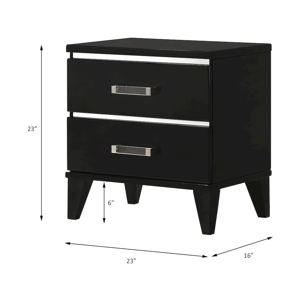 Chelsie Nightstand Black. Picture 7