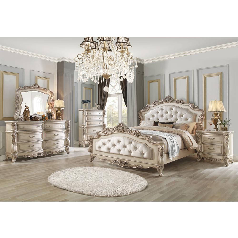 Gorsedd Queen Bed Fabric & Golden Ivory. Picture 1