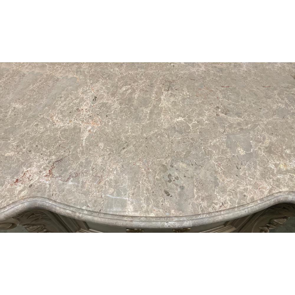 Gorsedd Nightstand w/Marble Top, Marble & Antique White  (27443). Picture 6