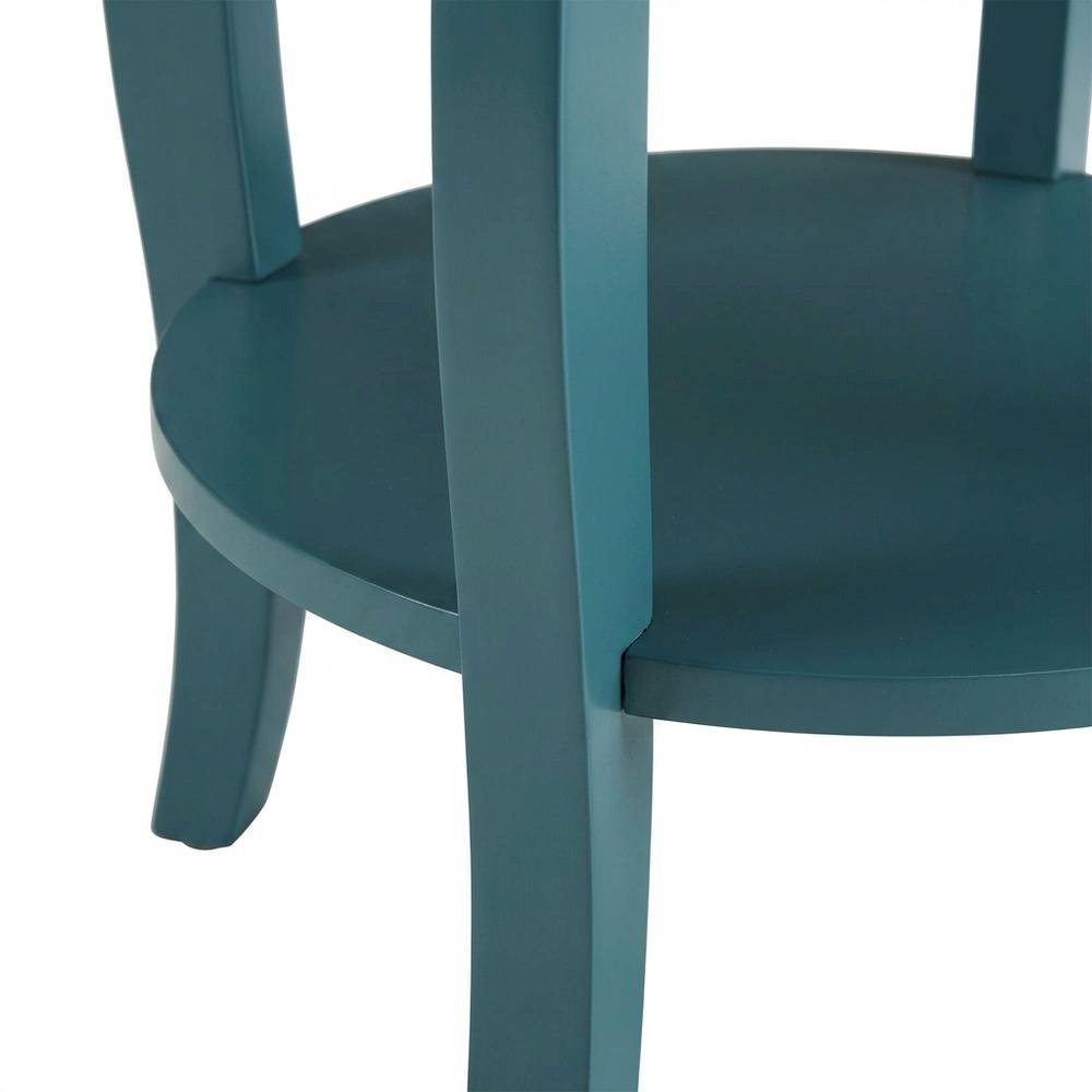 Teal, Accent Side Table, Quality Build, Durable Wood Frame. Picture 5