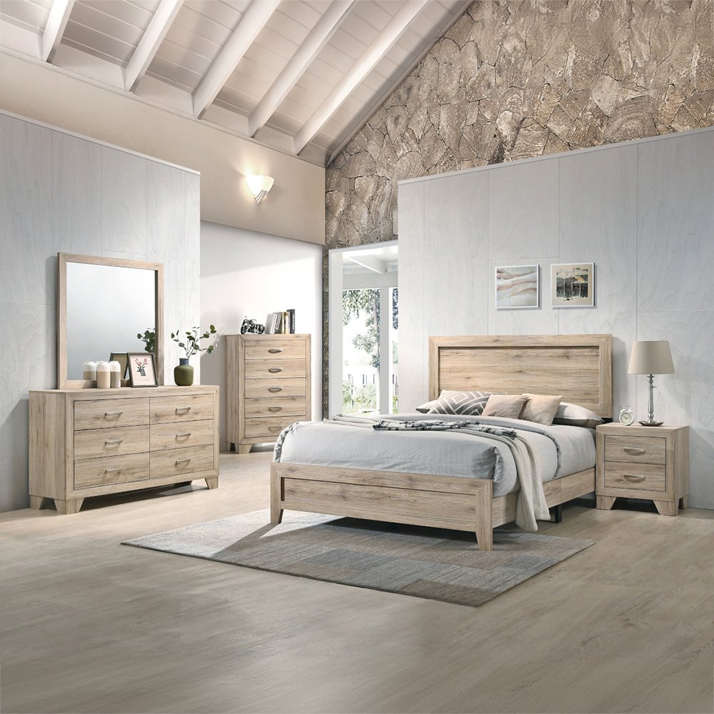Miquell Eastern King Bed Natural. Picture 4