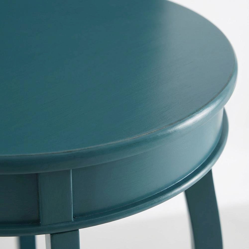 Teal, Accent Side Table, Quality Build, Durable Wood Frame. Picture 6