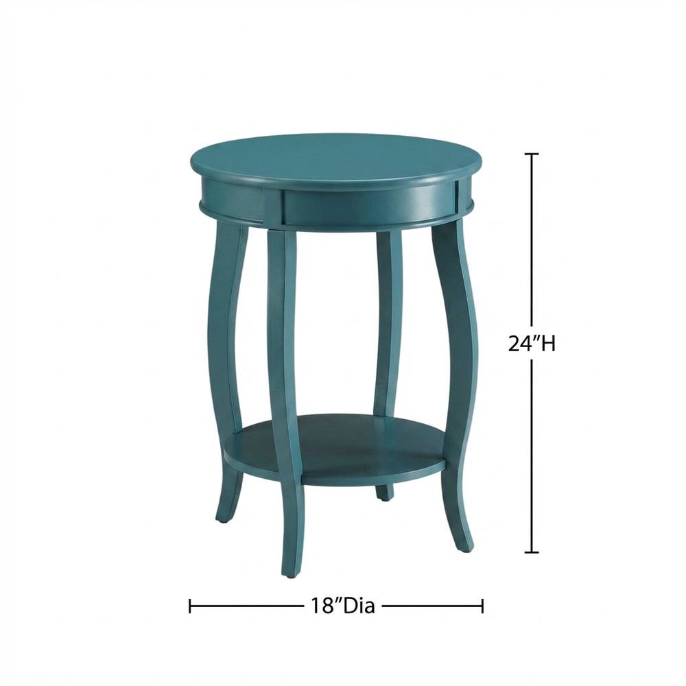 Teal, Accent Side Table, Quality Build, Durable Wood Frame. Picture 7