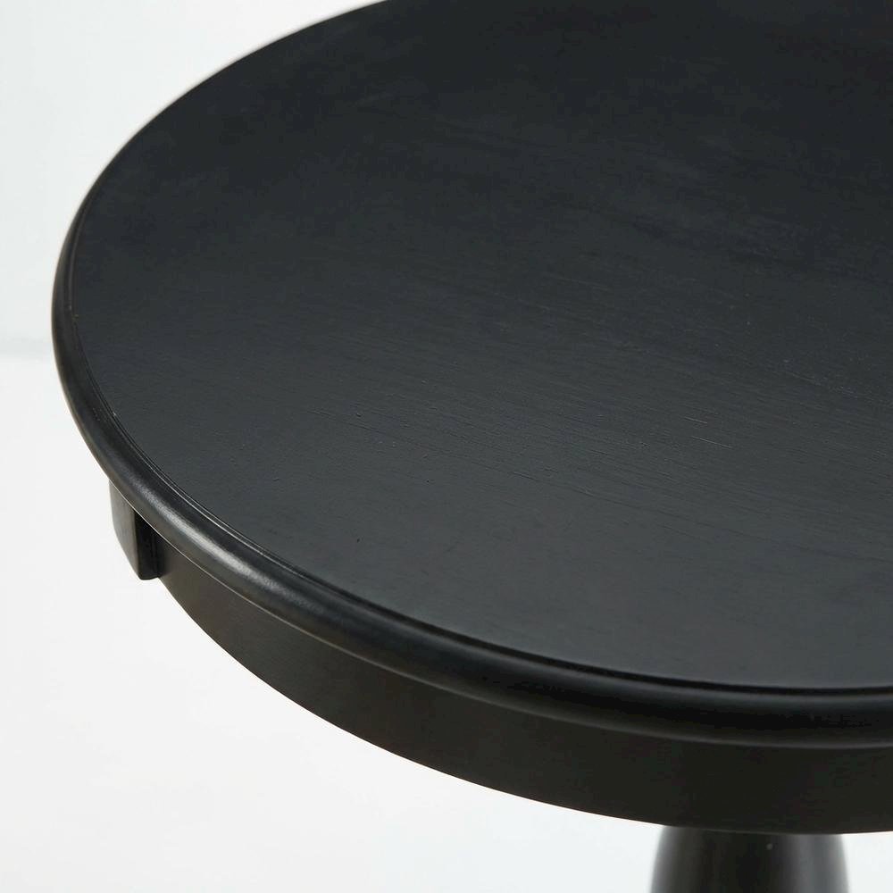 Black, Accent Side Table, Quality Build, Durable Wood Frame. Picture 6