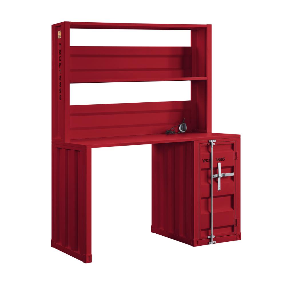 Cargo Writing Desk w/Hutch Red. Picture 1