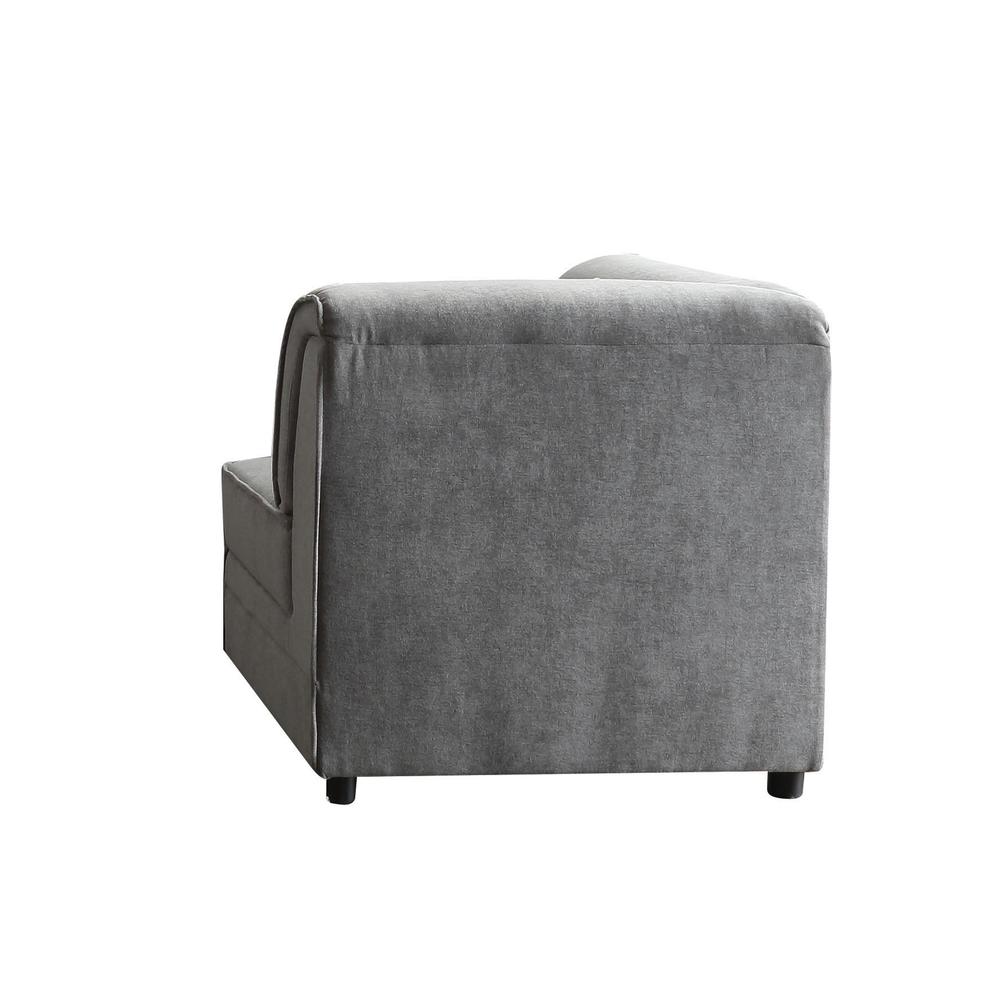 Bois Ottoman w/Storage Gray Velvet. Picture 4