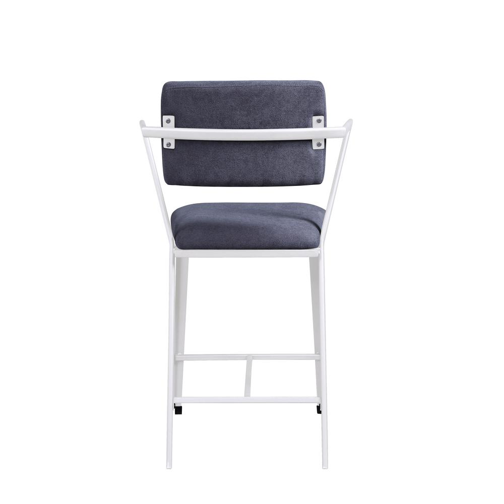 Cargo Counter Height Chair (Set-2) Gray Fabric & White. Picture 4