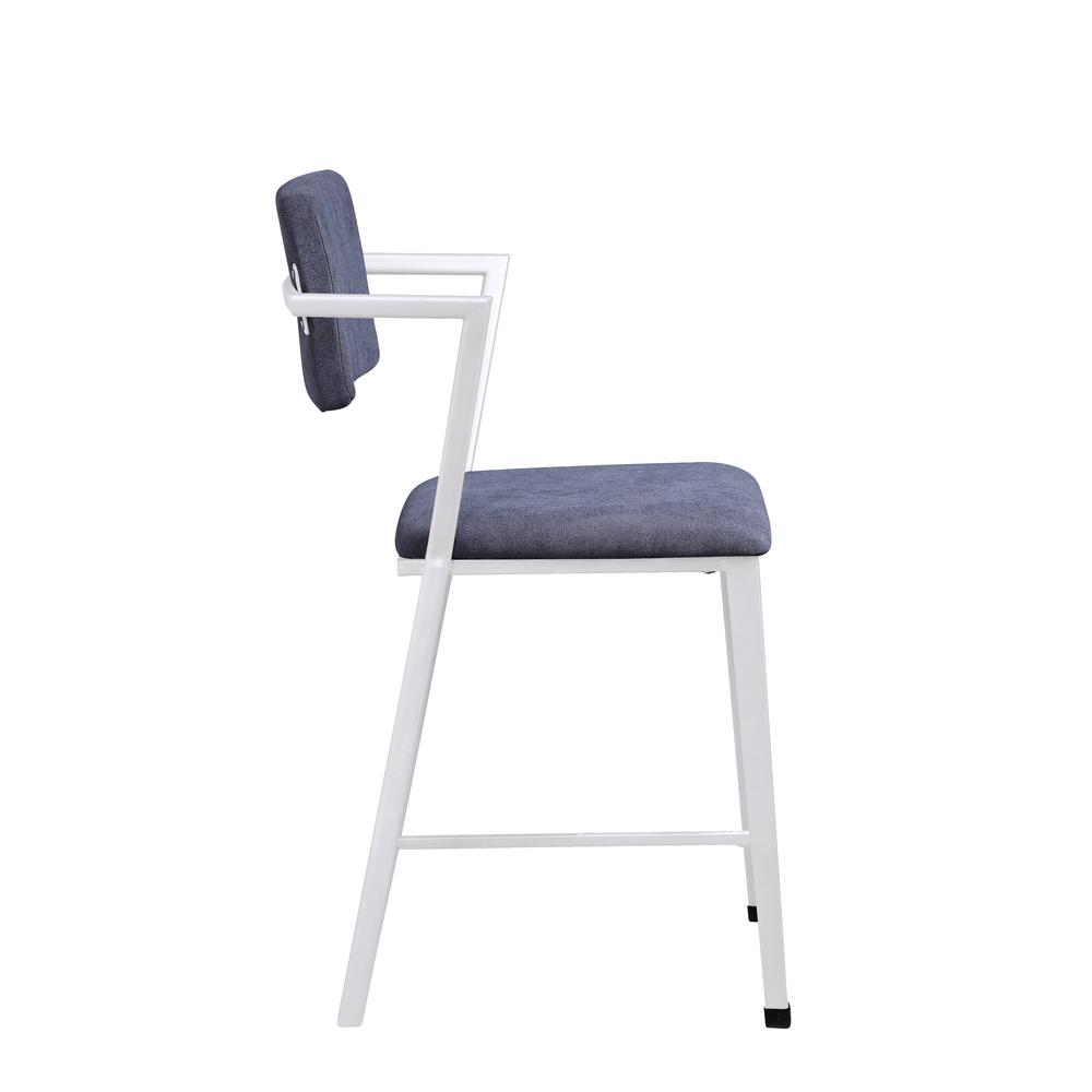 Cargo Counter Height Chair (Set-2) Gray Fabric & White. Picture 3