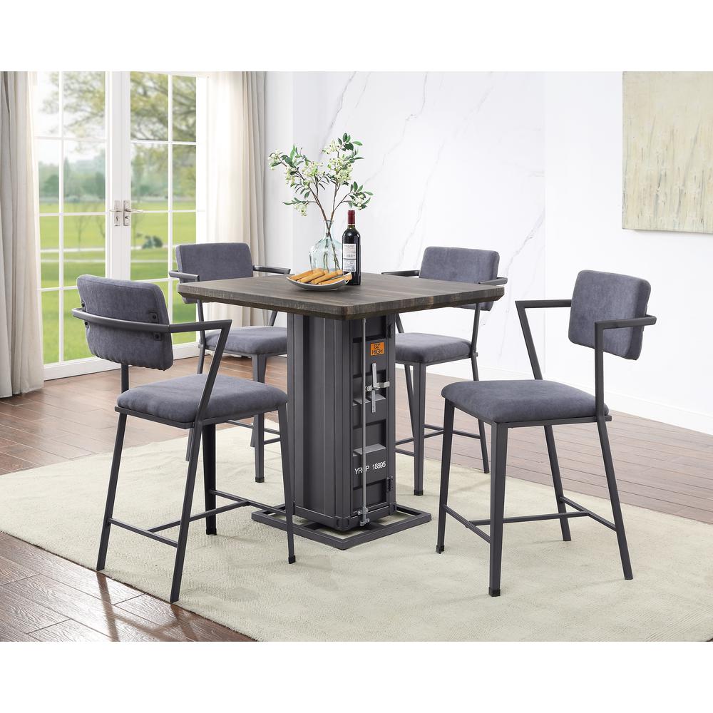 Cargo Counter Height Chair (Set-2) Fabric & Gunmetal. Picture 6