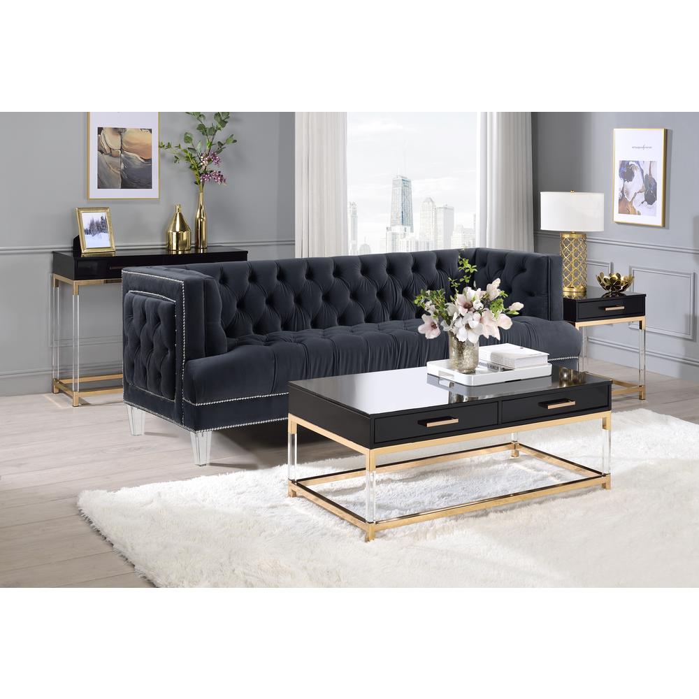 Console Table, Black & Gold Finish 82348. Picture 2