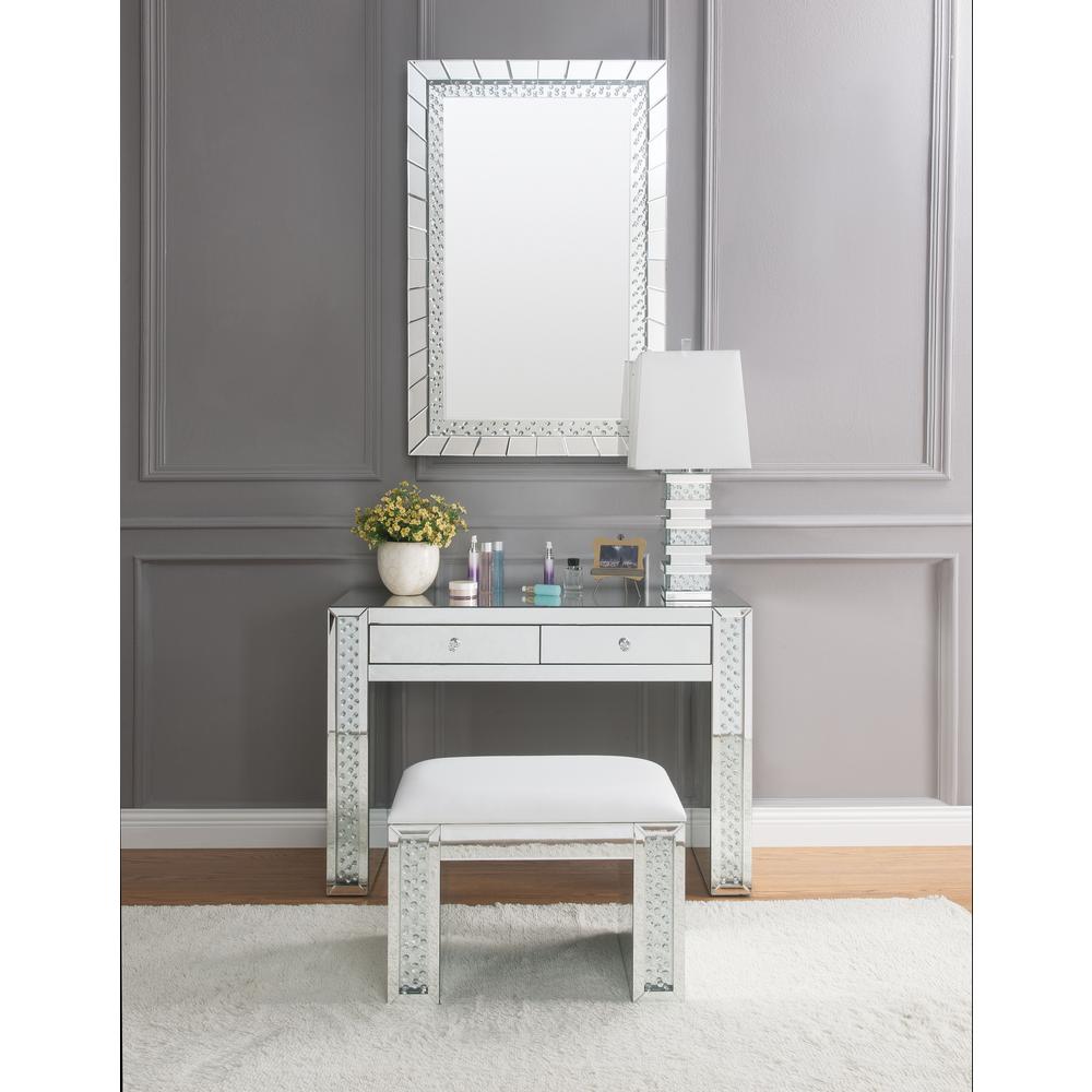 Nysa Accent Mirror Mirrored & Faux Crystals. Picture 2