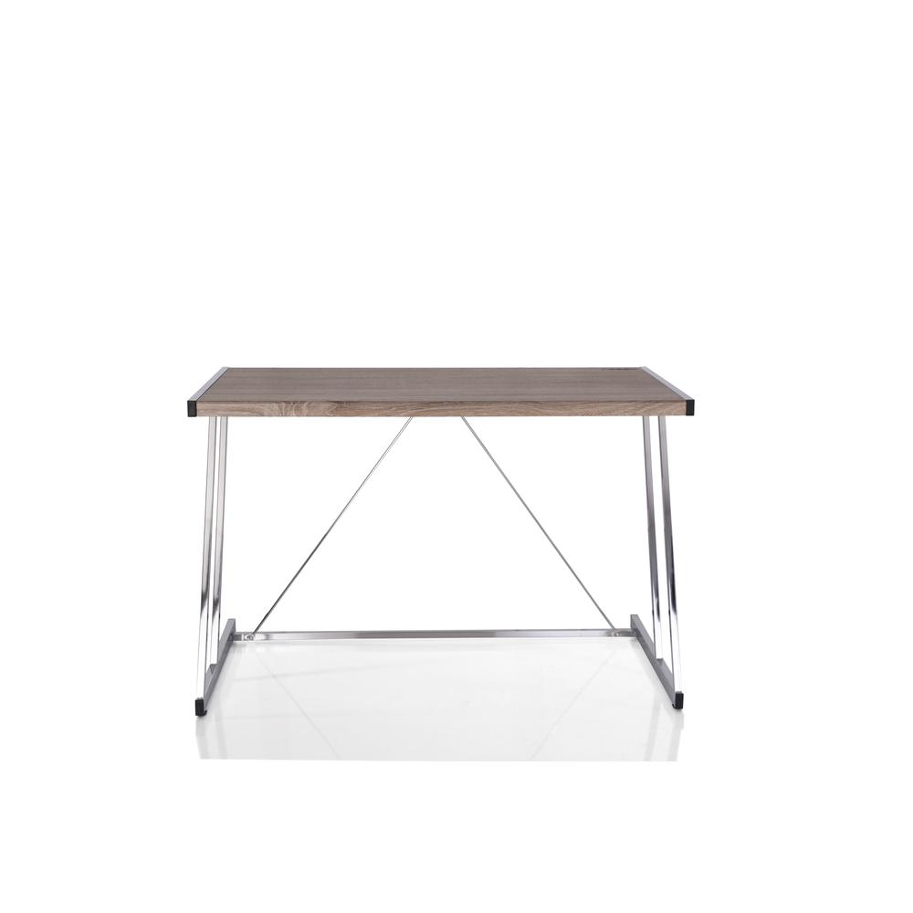 Finis Desk (USB Dock), Weathered Oak & Chrome. Picture 3