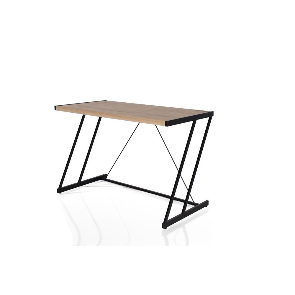 Finis Desk (USB Dock), Weathered Oak & Chrome. Picture 12