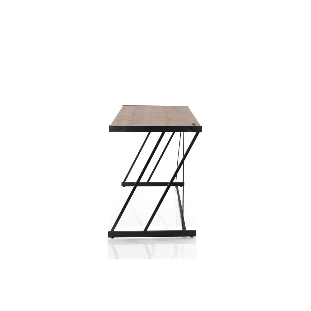 Finis Desk (USB Dock), Weathered Oak & Chrome. Picture 15