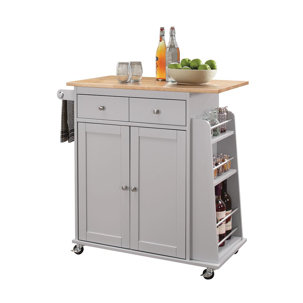 Tullarick Kitchen Cart Natural & Gray. Picture 6