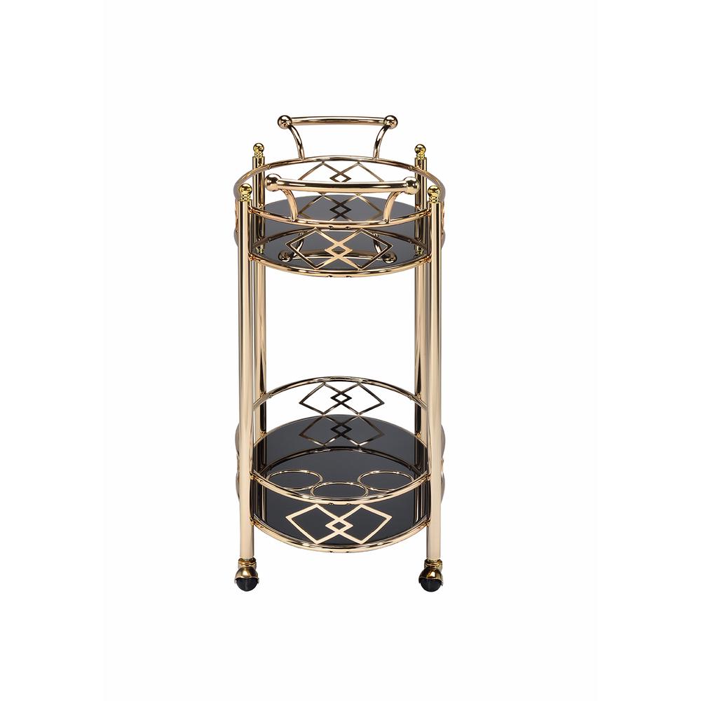 Ottesen Serving Cart, Gold & Black Glass. Picture 4