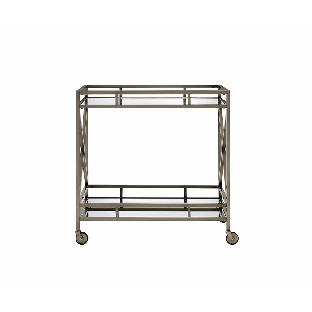 Kristensen Serving Cart Antique Gold & Mirror. Picture 2