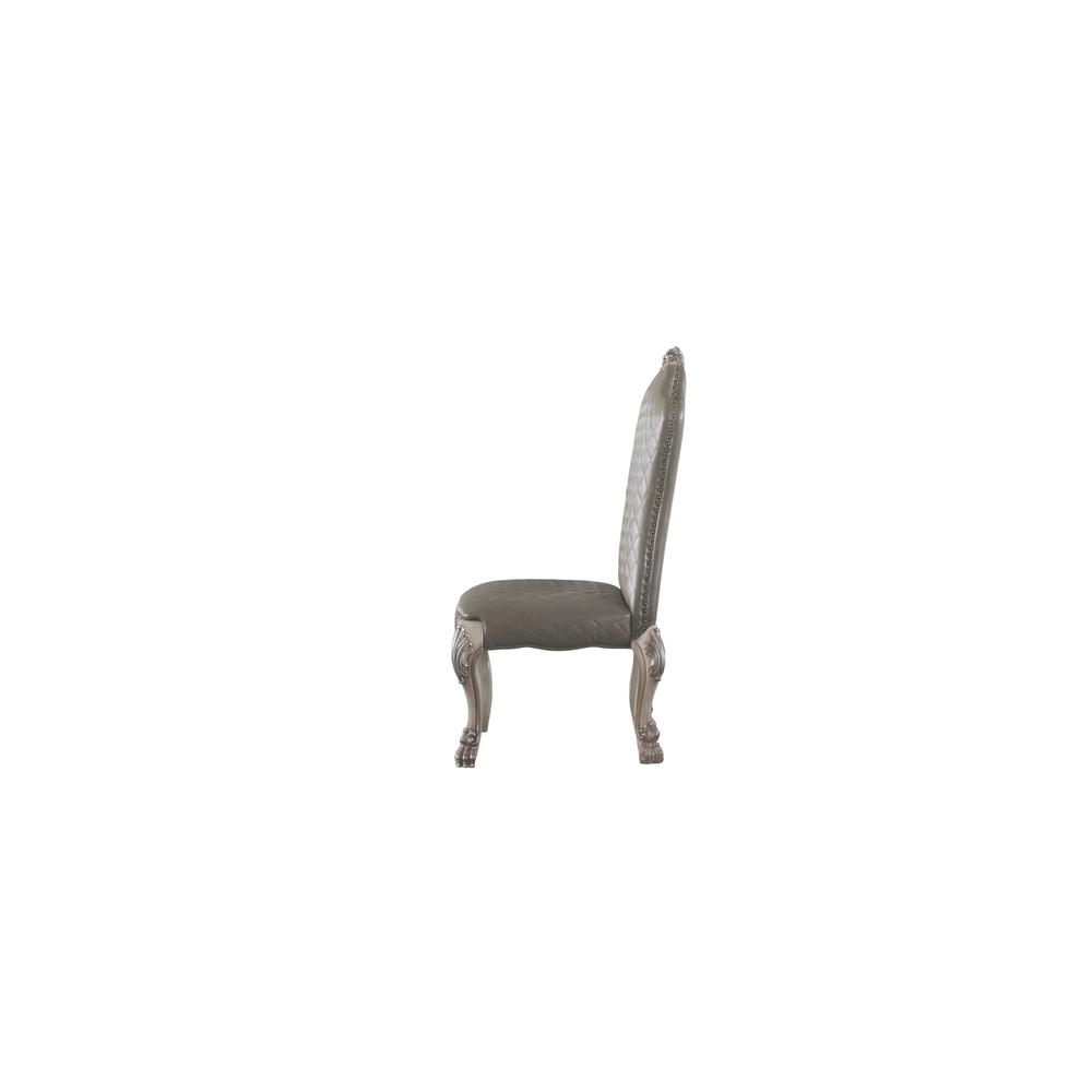 Dresden Side Chair (Set-2) Vintage Bone White & Synthetic Leather. Picture 4