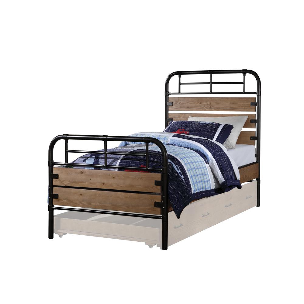 Adams Twin Bed, Antique Oak (1Set/2Ctn). Picture 1