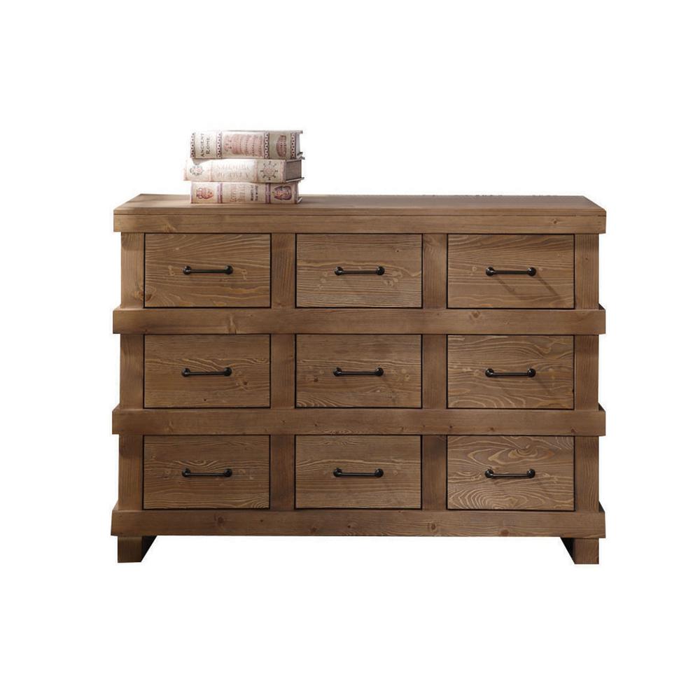 Adams Twin Bed, Antique Oak (1Set/2Ctn). Picture 4