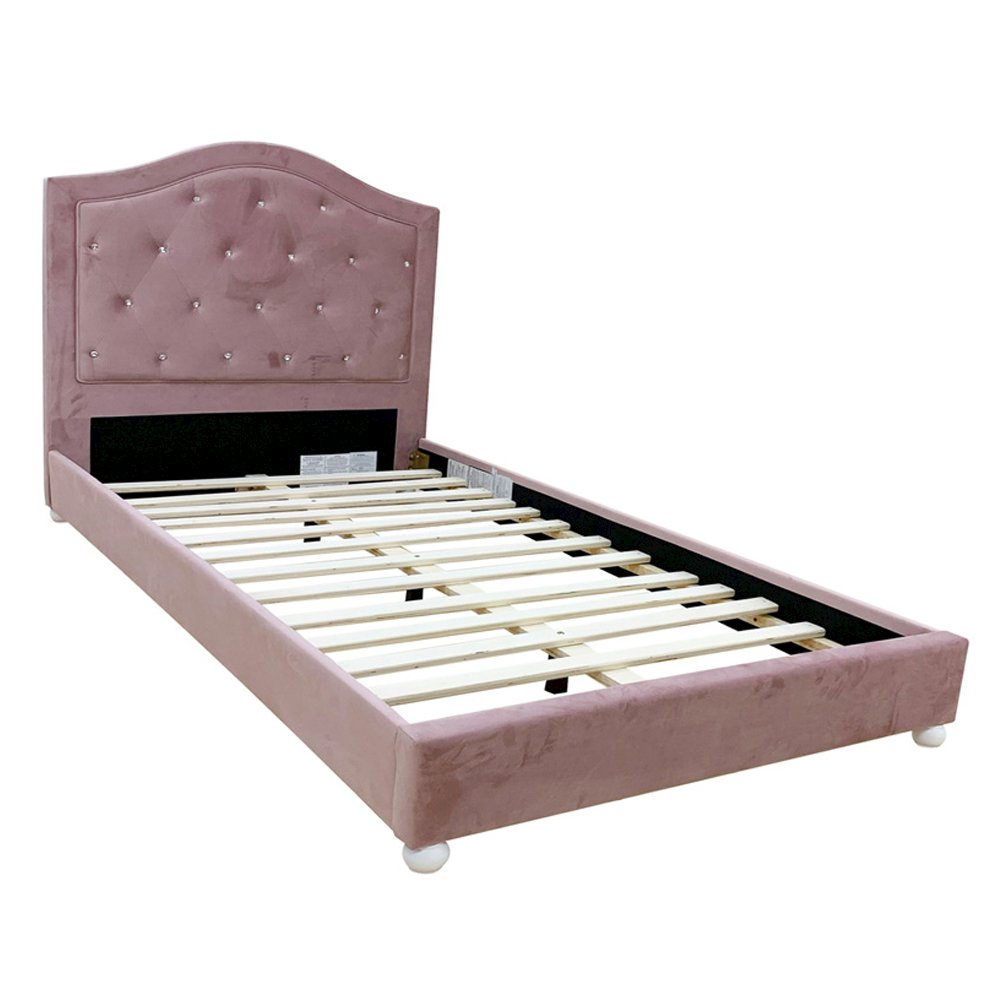 Reggie Twin Bed Pink Fabric. Picture 3