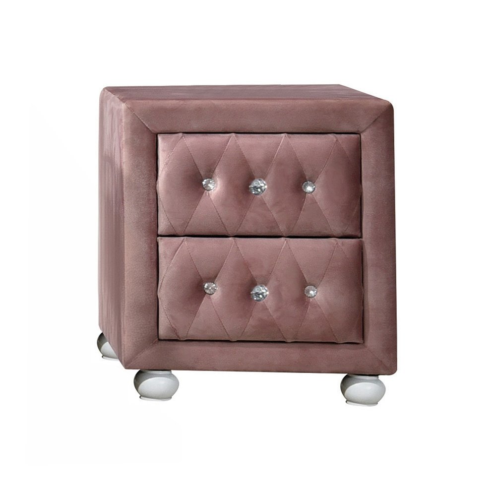 Reggie Nightstand Pink Fabric. Picture 2