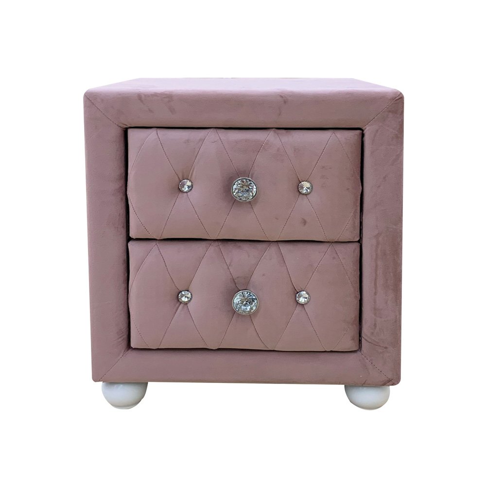 Reggie Nightstand Pink Fabric. Picture 6