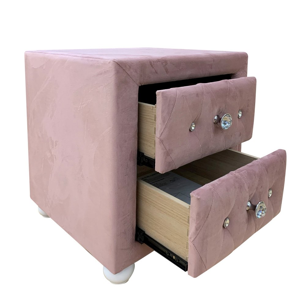 Reggie Nightstand Pink Fabric. Picture 10