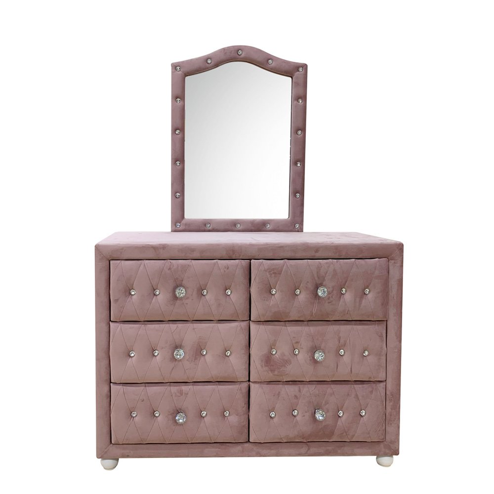 Reggie Dresser Pink Fabric. Picture 8