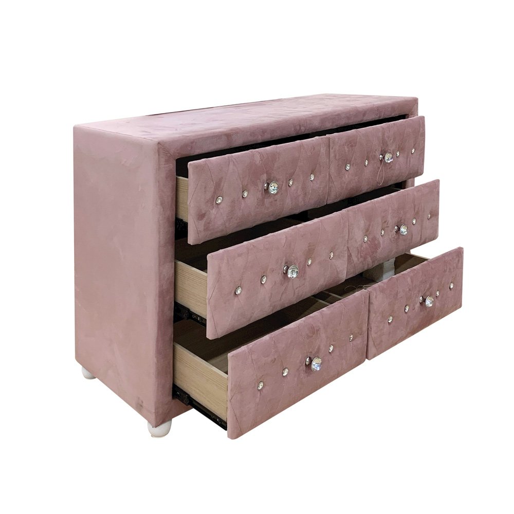 Reggie Dresser Pink Fabric. Picture 6