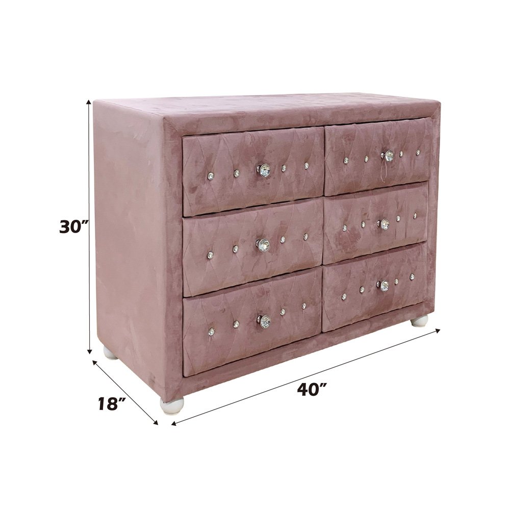 Reggie Dresser Pink Fabric. Picture 7