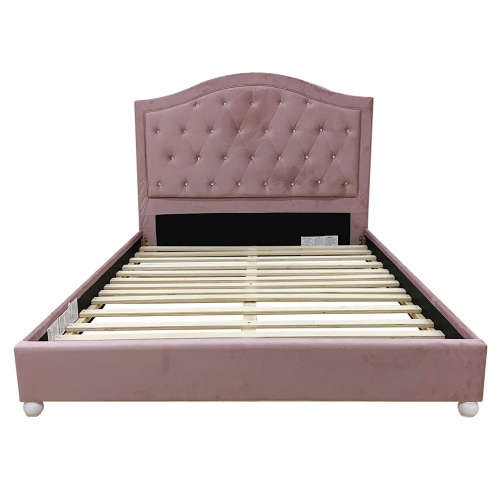 Reggie Full Bed Pink Fabric. Picture 3