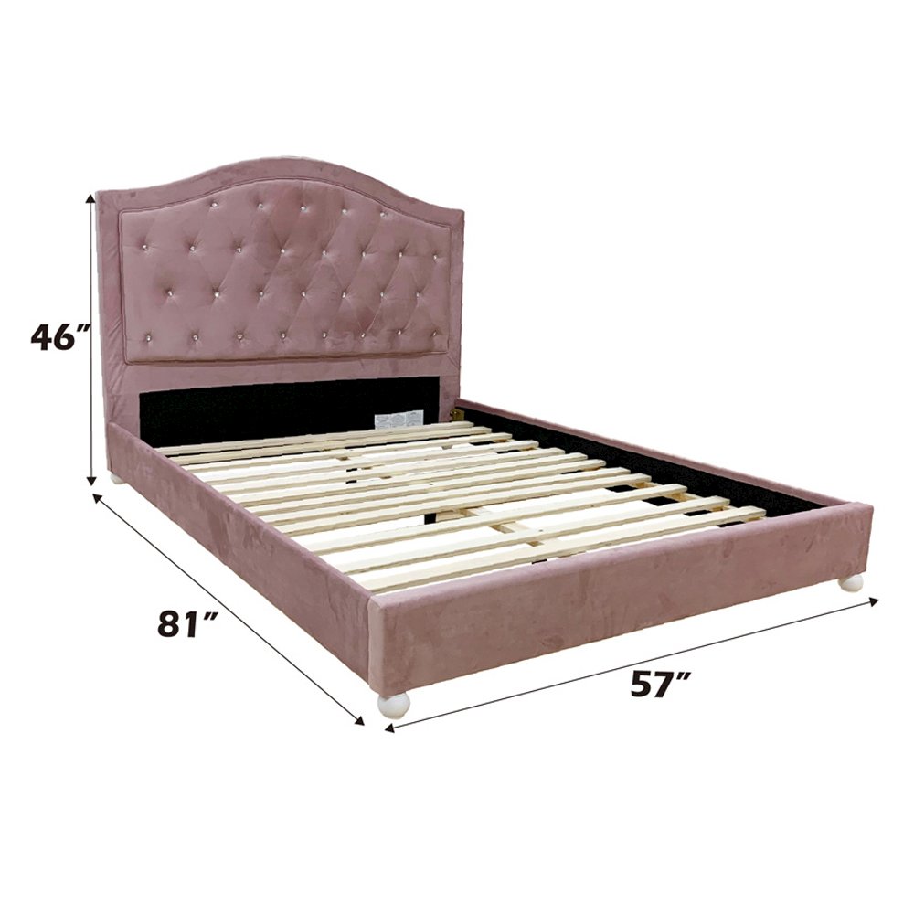 Reggie Full Bed Pink Fabric. Picture 9