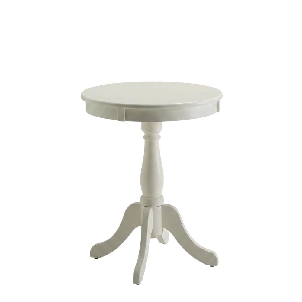 White, Accent Side Table, Quality Build, Durable Wood Frame. Picture 1