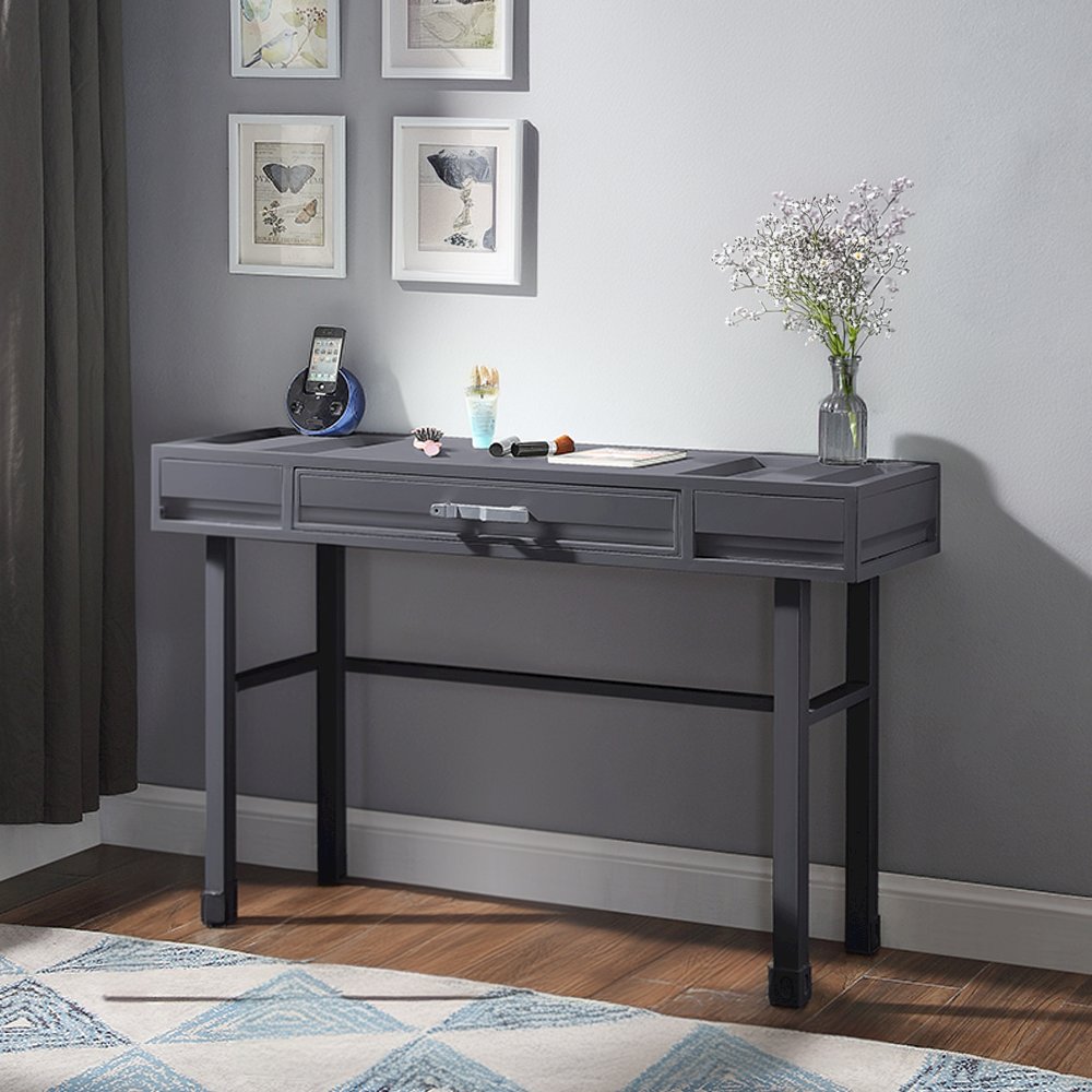 Cargo Vanity Desk Gunmetal. Picture 1
