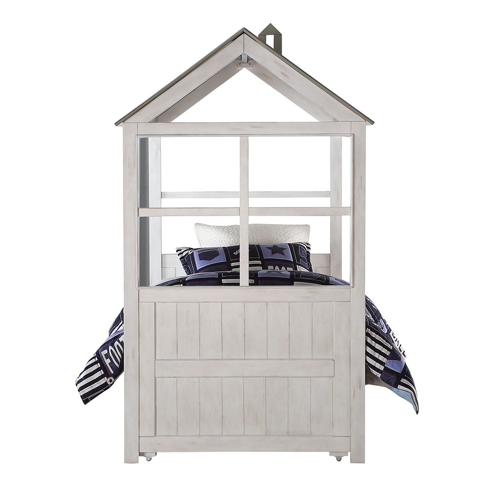 Tree House II Twin Bed Weathered White & Washed Gray. Picture 4