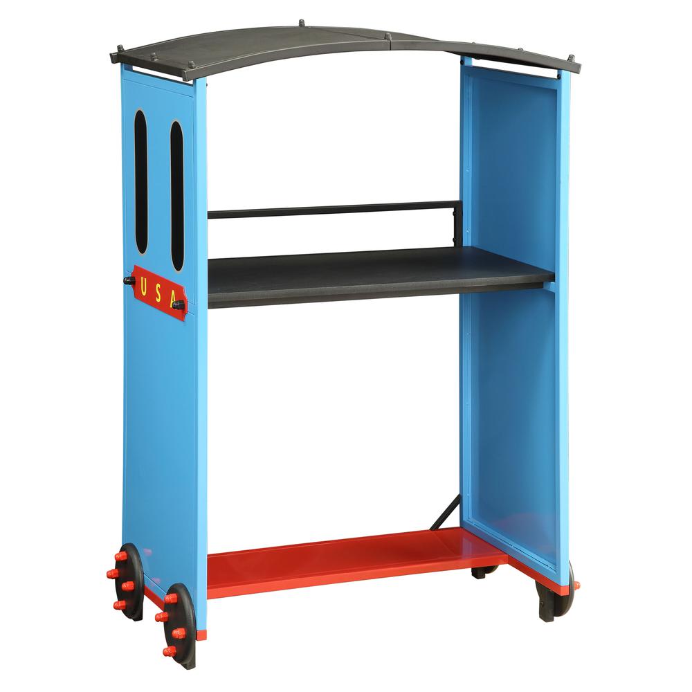 Tobi Twin Bed Blue/Red & Black Train. Picture 3