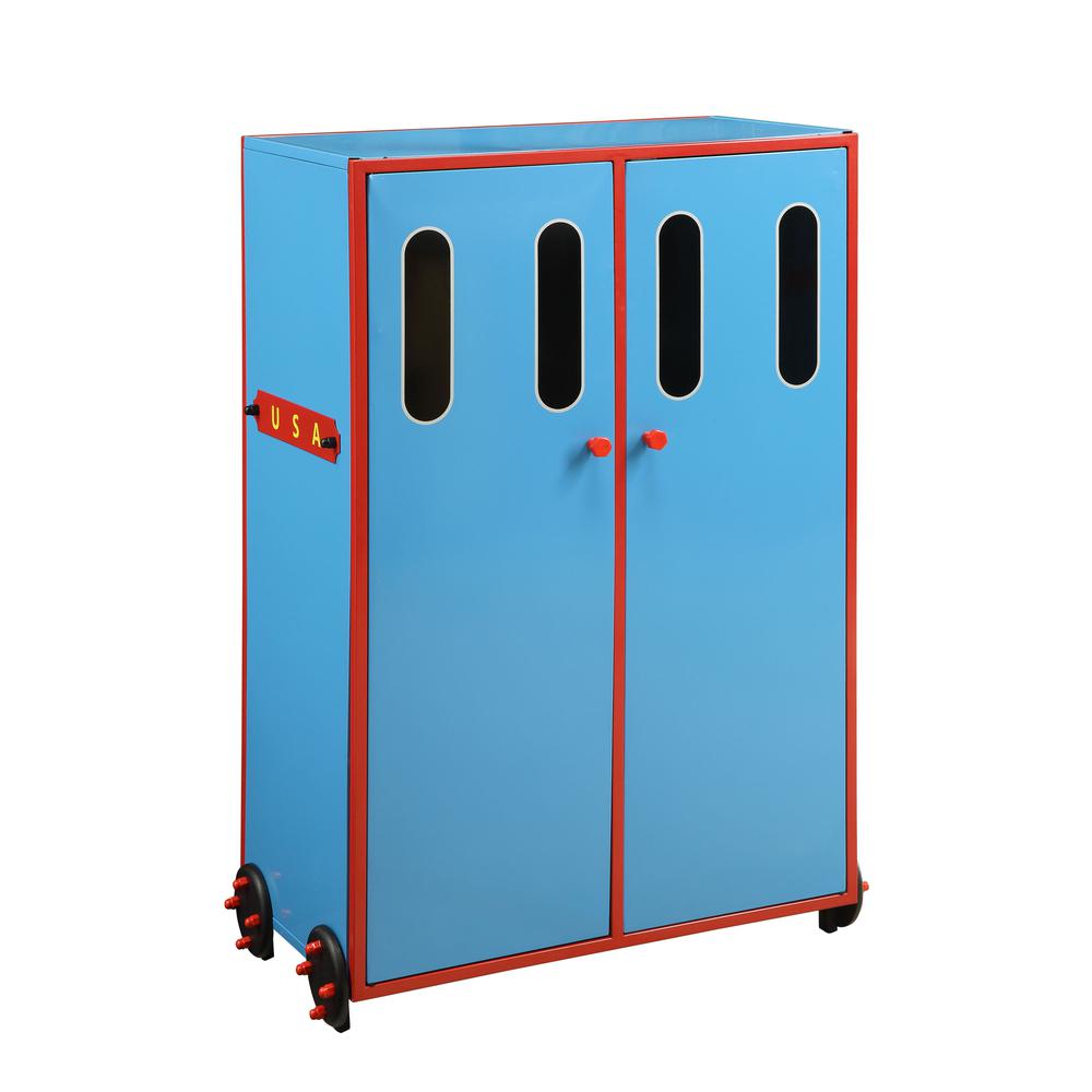 Tobi Twin Bed Blue/Red & Black Train. Picture 4