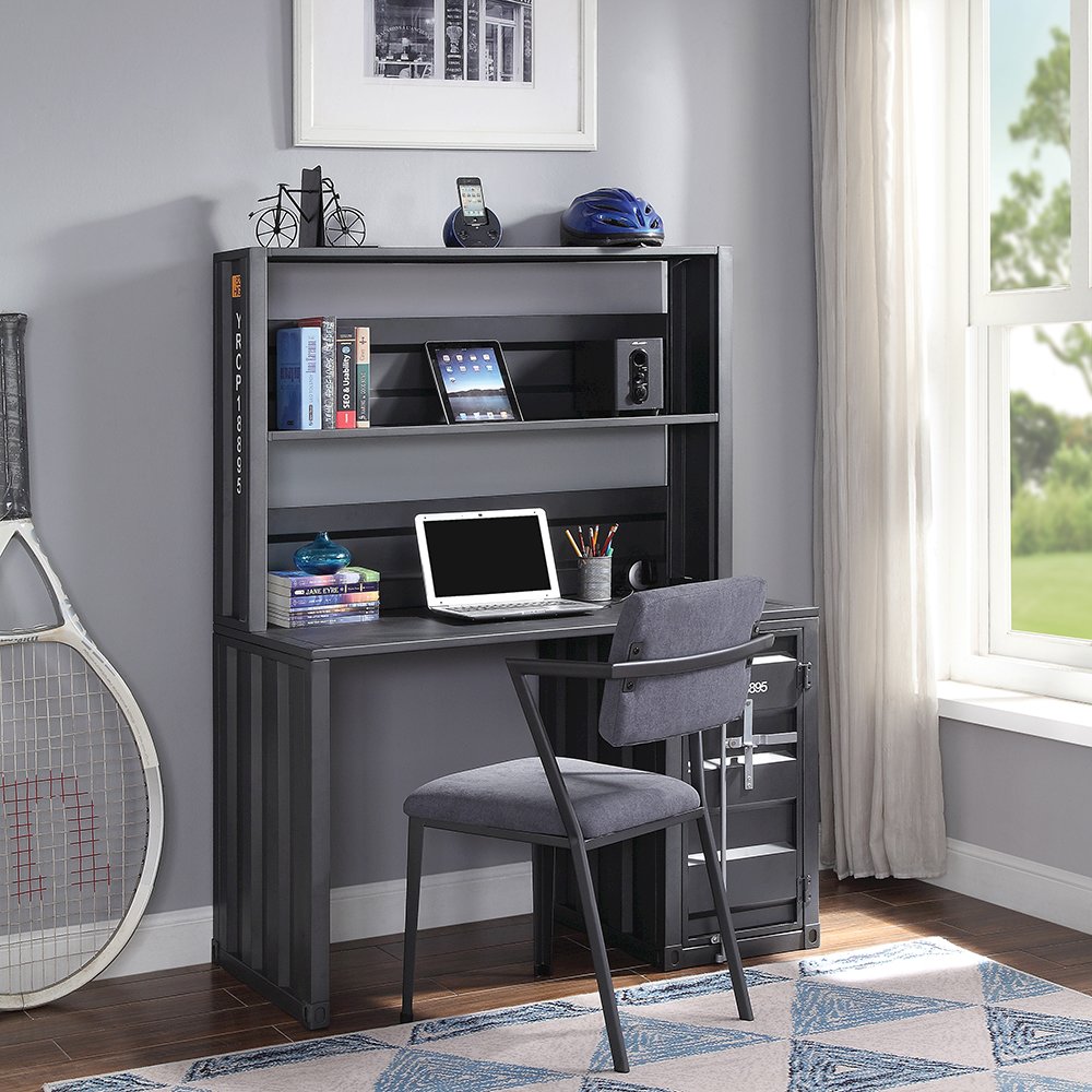 Cargo Office Chair Gray Fabric & Gunmetal. Picture 6