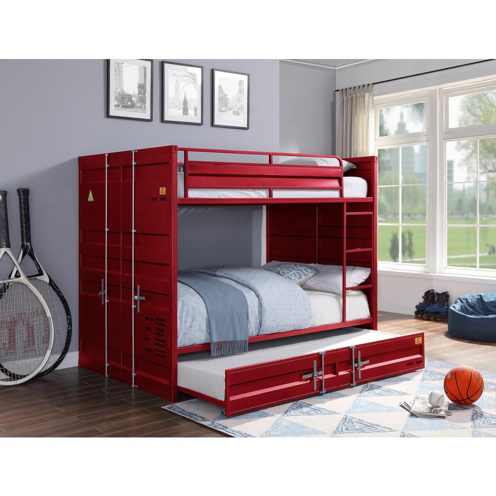 Cargo Bunk Bed (F/F) Red. Picture 1