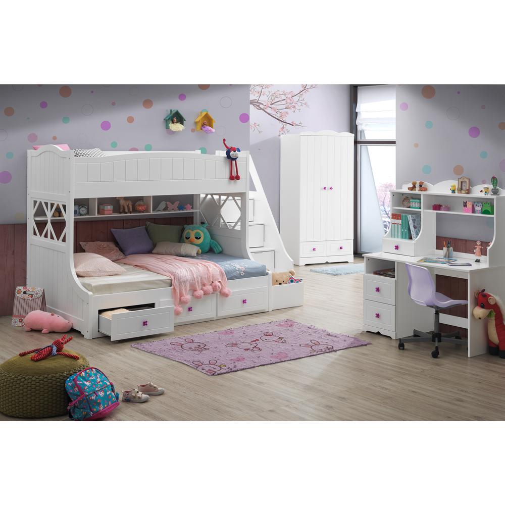 Twin/Full Bunk Bed with Storage Ladder & Drawers. Picture 3