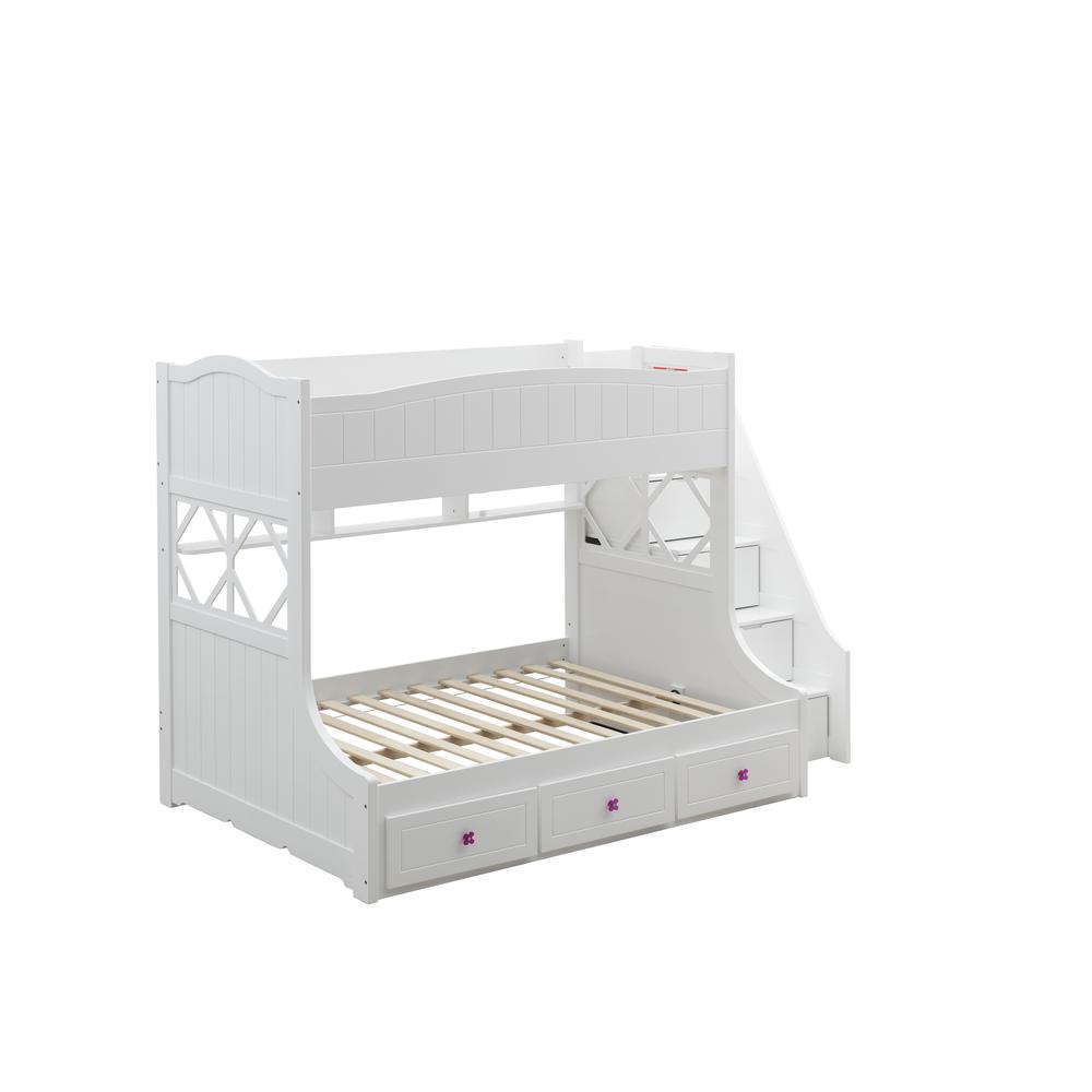 Twin/Full Bunk Bed with Storage Ladder & Drawers. Picture 1