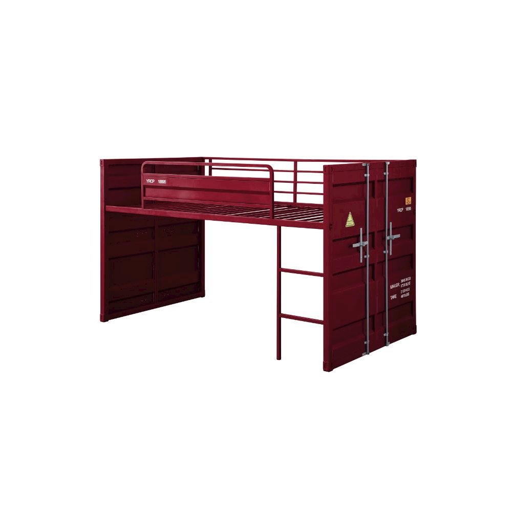 Cargo Twin Loft Bed w/Slide Red. Picture 1