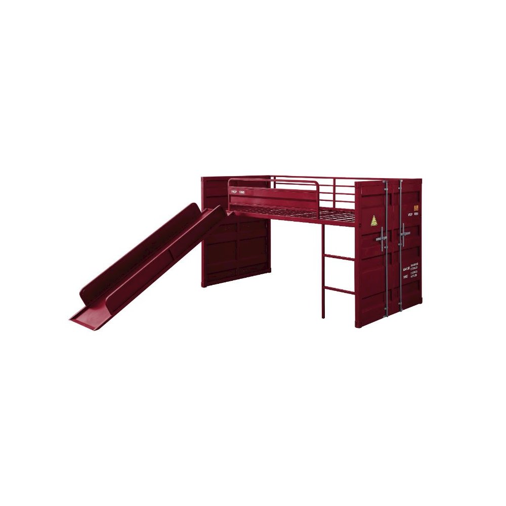 Cargo Twin Loft Bed w/Slide Red. Picture 2