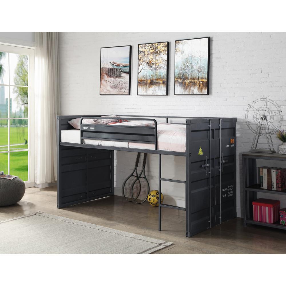 ACME Cargo Twin Loft Bed w/Slide, Gunmetal Finish. Picture 2
